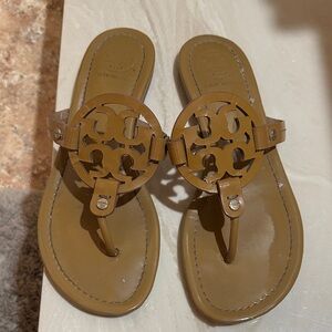 Tory Burch Brown Logo Sandals